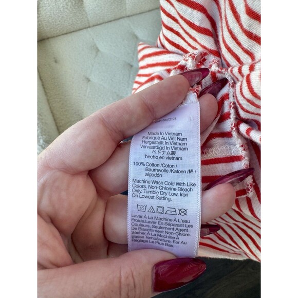 Madewell Red White Stripe Pocket Front Sleeveless Tank Size Medium - Picture 6 of 6